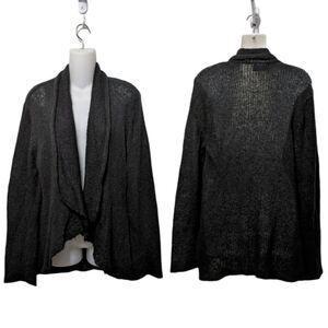 WOODEN SHIPS Wool Mohair Drape Open Front Cardigan Sweater M/L